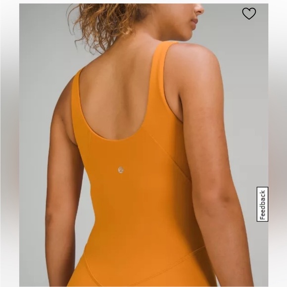 **SOLD**NWT Lululemon Align Bodysuit in Autumn Orange 8” inseam Sz. 6 B/C cup - Picture 2 of 3